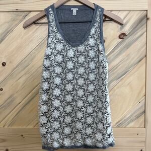 J.Crew Sleeveless Small top with floral lace overlay layer